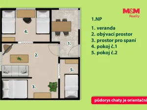 Prodej chaty, Kunětice, 50 m2