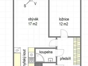 Prodej bytu 2+kk, Praha - Stodůlky, Nušlova, 43 m2