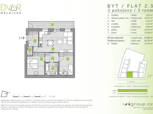 Prodej bytu 3+kk, Brandýs nad Labem-Stará Boleslav - Stará Boleslav, Mělnická, 63 m2
