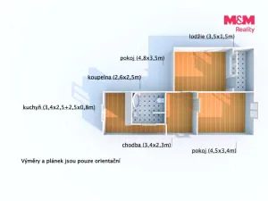 Prodej bytu 2+1, Rovná, 59 m2