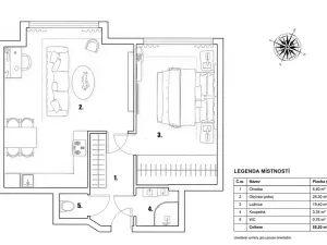 Pronájem bytu 2+kk, Praha - Nové Město, Novomlýnská, 57 m2