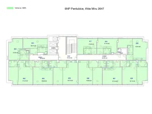 Pronájem bytu 2+kk, Pardubice, třída Míru, 52 m2