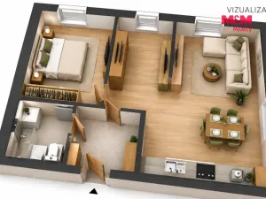 Prodej bytu 2+kk, Hostomice - Bezdědice, 52 m2