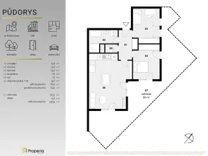 Pronájem bytu 3+kk, Brno, Rolencova, 76 m2