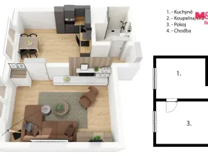 Pronájem bytu 1+1, Děčín - Děčín VI-Letná, U Tvrze, 36 m2