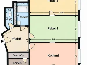 Prodej bytu 2+1, Praha - Vysočany, Zbuzkova, 76 m2