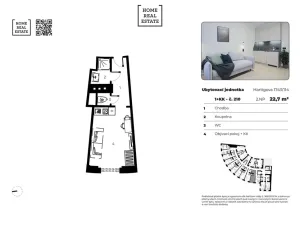 Prodej bytu 1+kk, Praha - Žižkov, Hartigova, 23 m2