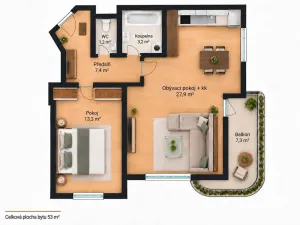 Pronájem bytu 2+kk, Praha - Záběhlice, Ginzova, 60 m2