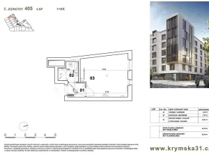 Prodej bytu 1+kk, Praha - Vršovice, Krymská, 27 m2