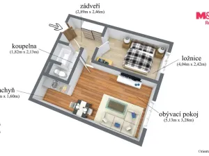 Prodej bytu 2+kk, Lom - Loučná, Libkovická, 42 m2