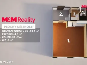 Prodej bytu 1+kk, Ústí nad Labem - Krásné Březno, U Pivovarské zahrady, 31 m2