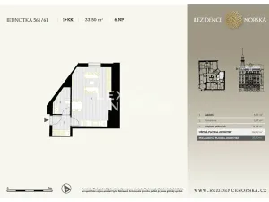 Prodej bytu 1+kk, Praha - Vršovice, Norská, 32 m2