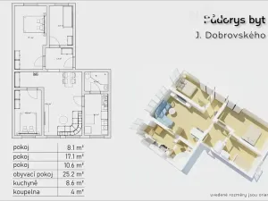 Prodej bytu 4+1, České Budějovice, J. Dobrovského, 73 m2