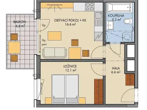 Pronájem bytu 2+kk, Praha - Prosek, Čakovická, 47 m2