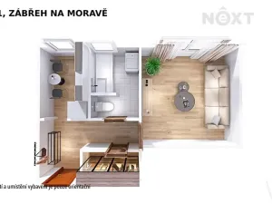 Pronájem bytu 1+1, Zábřeh, Severovýchod, 31 m2