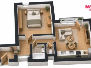 Prodej bytu 2+kk, Velešín, Sídliště, 42 m2
