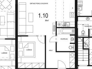 Pronájem bytu 2+kk, Brno, Fryčajova, 58 m2