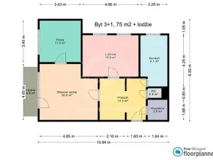 Prodej bytu 3+1, Brno, Konradova, 75 m2