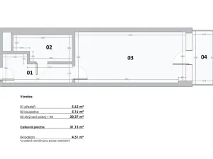 Pronájem bytu 1+kk, Praha - Vysočany, Kolbenova, 33 m2