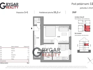 Prodej bytu 1+1, Praha - Vysočany, Pod pekárnami, 55 m2