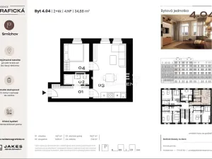 Prodej bytu 2+kk, Praha - Smíchov, Grafická, 35 m2