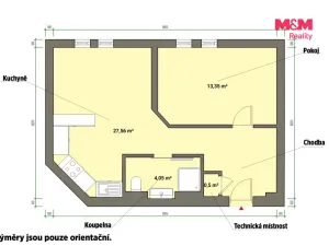 Pronájem bytu 2+kk, Cheb, 26. dubna, 52 m2