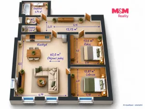 Pronájem bytu 3+kk, Svitavy - Město, náměstí Míru, 88 m2