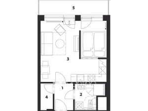 Pronájem bytu 1+kk, Brno, Spolková, 38 m2