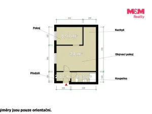 Pronájem bytu 2+kk, Tlučná, Tlučenská kolonie, 40 m2