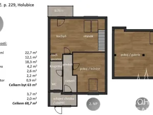 Prodej bytu 3+kk, Holubice, Za Dvorem, 63 m2