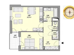 Pronájem bytu 2+kk, Ostrava - Moravská Ostrava, náměstí Biskupa Bruna, 58 m2