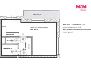 Pronájem bytu 1+kk, Plzeň - Litice, Vysoká, 38 m2