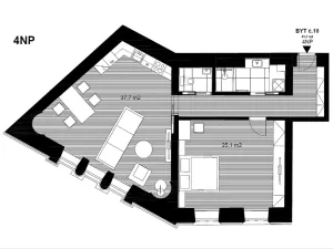 Pronájem bytu 2+kk, Hradec Králové, Komenského, 76 m2