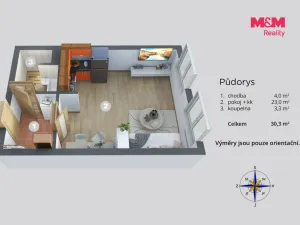 Prodej bytu 1+kk, Ústí nad Labem - Bukov, Dukelských hrdinů, 30 m2