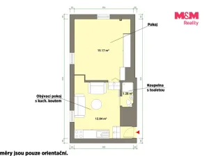 Pronájem bytu 1+1, Mariánské Lázně, Třebízského, 29 m2