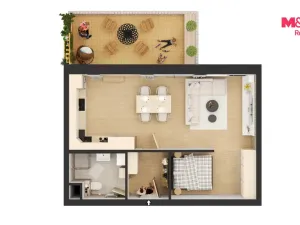 Prodej bytu 1+kk, Čestice, 50 m2
