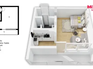 Prodej bytu 1+kk, Pardubice - Zelené Předměstí, Palackého třída, 31 m2