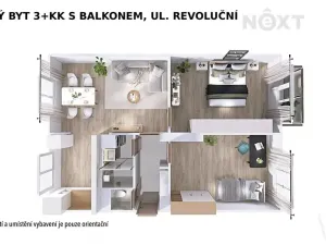 Pronájem bytu 3+1, Šumperk, Revoluční, 74 m2