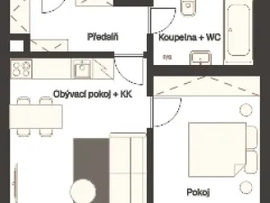Pronájem bytu 2+kk, Praha - Vinohrady, Sázavská, 43 m2
