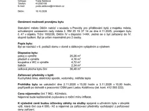 Pronájem bytu 1+kk, Děčín, Tržní, 36 m2