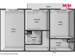Prodej bytu 2+1, Nemanice, 59 m2