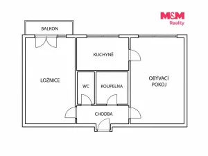 Pronájem bytu 2+1, Louny, Tyršovo nám., 51 m2