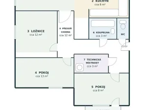 Pronájem bytu 4+1, Tábor, Bukurešťská, 86 m2