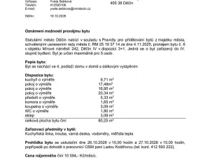 Pronájem bytu 3+1, Děčín, Mírové nám., 80 m2