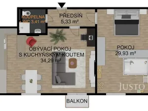 Prodej bytu 2+kk, Písek, Pražská, 72 m2