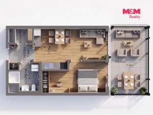 Prodej bytu 2+kk, Praha - Ruzyně, Stočesova, 43 m2
