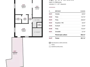 Prodej bytu 3+kk, Štěchovice, 71 m2