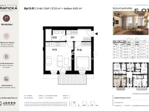 Prodej bytu 2+kk, Praha - Smíchov, Grafická, 37 m2
