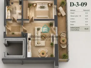 Prodej bytu 2+kk, Hluboká nad Vltavou, Masarykova, 48 m2