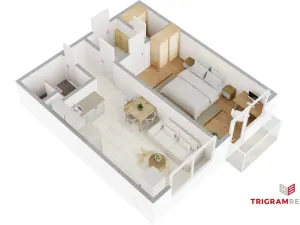 Pronájem bytu 2+kk, Hradec Králové - Nový Hradec Králové, Brožíkova, 42 m2